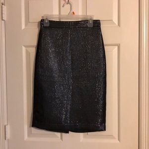 𝅺Banana metallic sparkle skinny pencil skirt